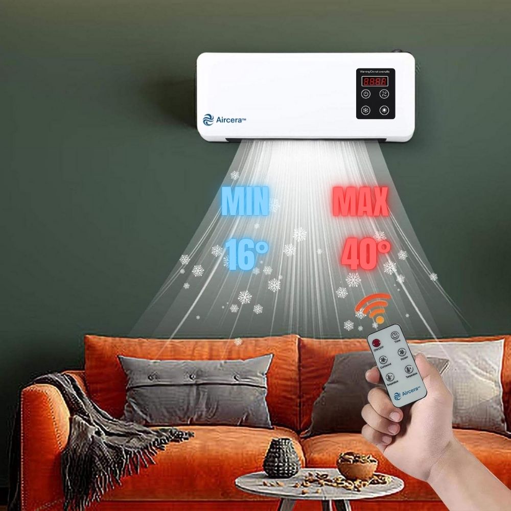 ❄️🔥 2-en-1 Climatiseur Mural & Chauffage – Chaud/Froid avec Télécommande + Cadeaux Offerts 🎁