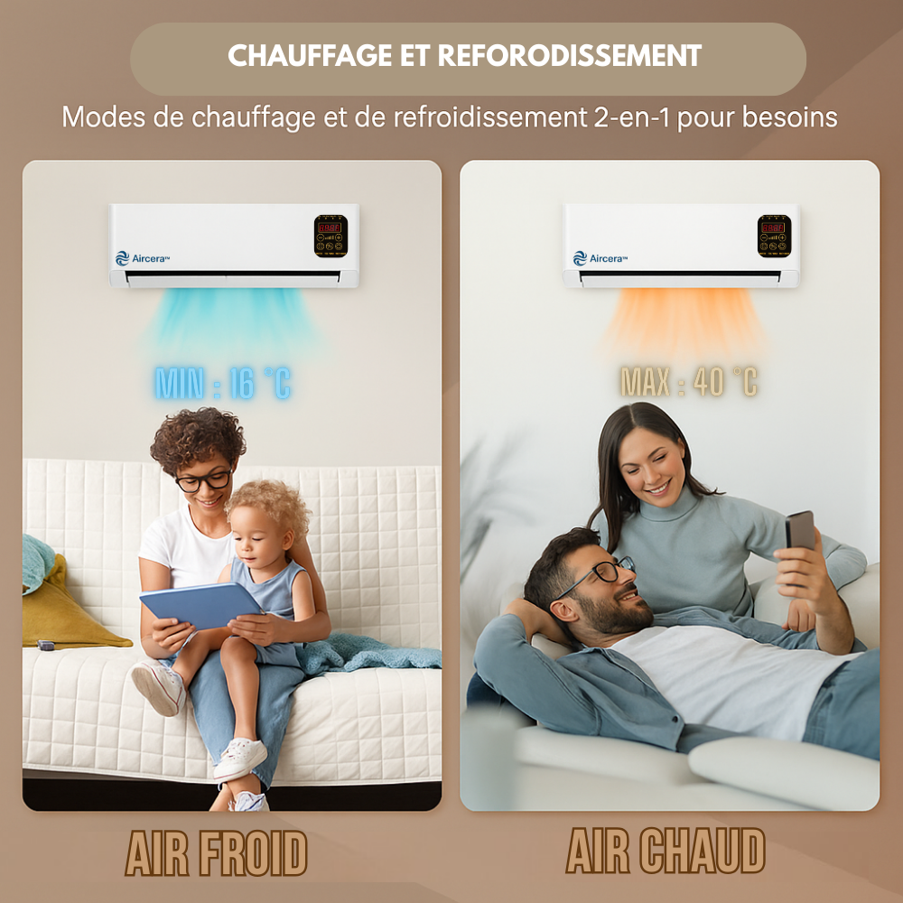 🔥Climatiseur 2-en-1 Intelligent – Climatisation Chaud/Froid avec Télécommande + Cadeaux GRATUITS ! Stock Limité