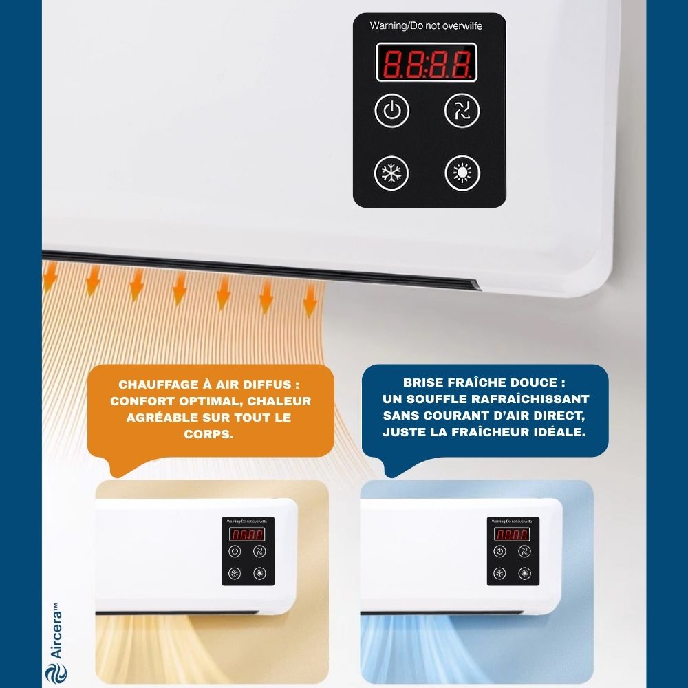 ❄️🔥 2-en-1 Climatiseur Mural & Chauffage – Chaud/Froid avec Télécommande + Cadeaux Offerts 🎁